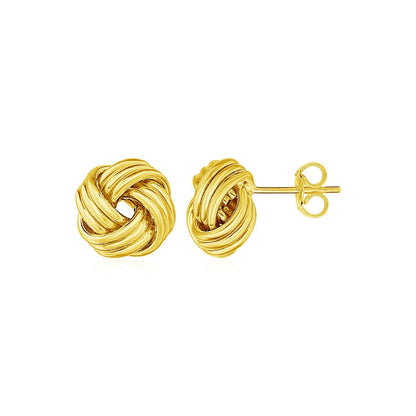 Pendientes de Nudo de Amor en Oro Amarillo de 14k