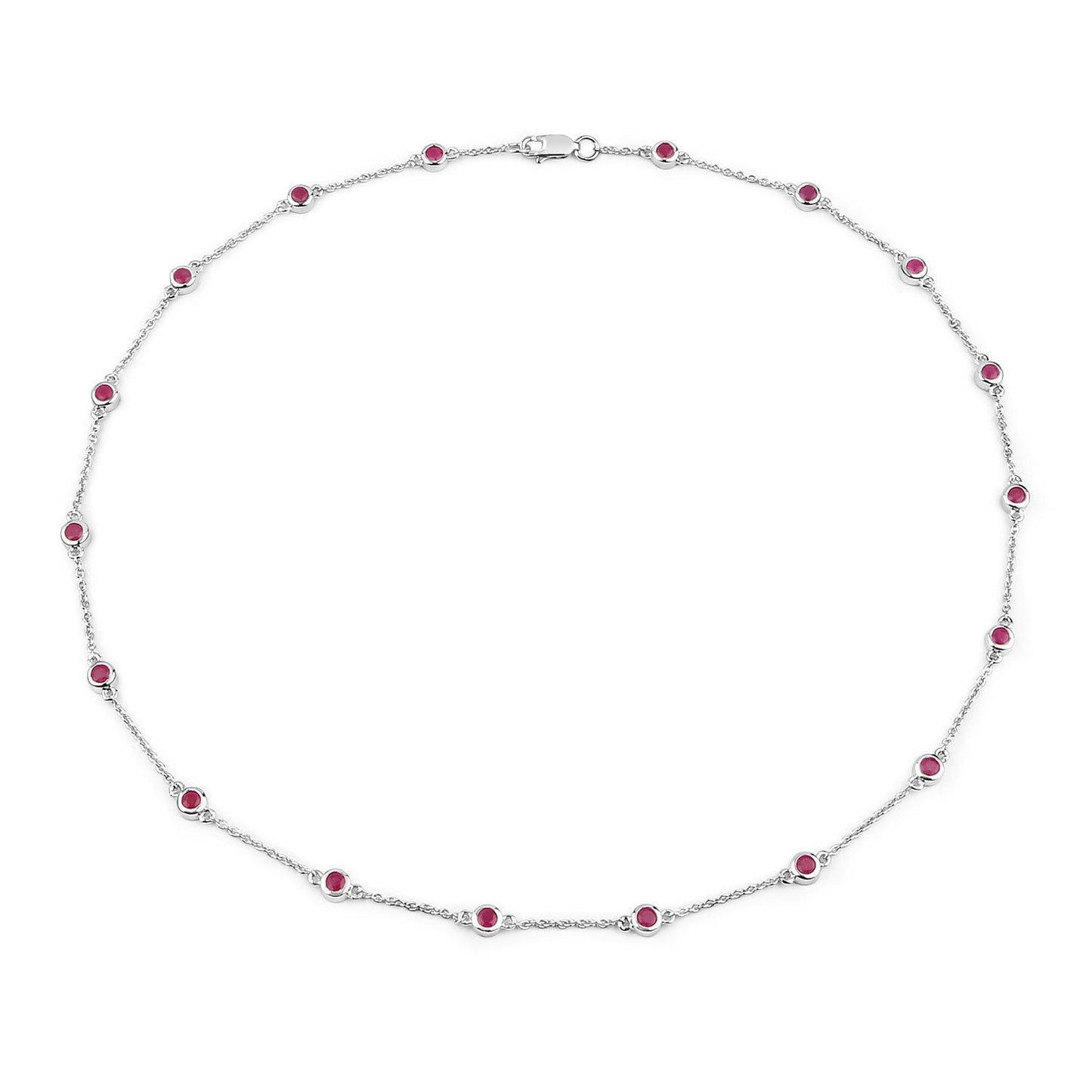 Collar de plata de ley .925 con rubí auténtico de 2,34 quilates