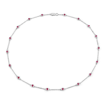 Collar de plata de ley .925 con rubí auténtico de 2,34 quilates