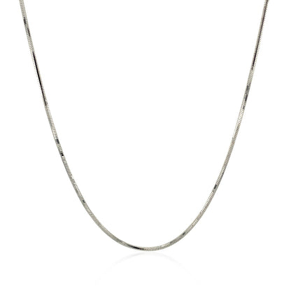 Cadena de serpiente ajustable de oro blanco de 14k y 0.85mm