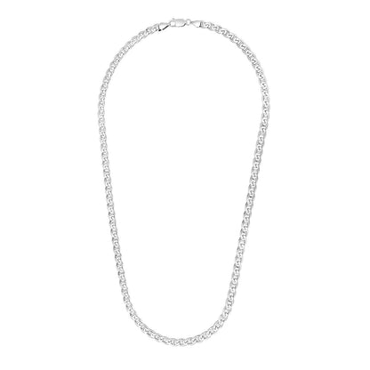 Cadena Mariner de Plata de Ley con Baño de Rodio de 5,6 mm