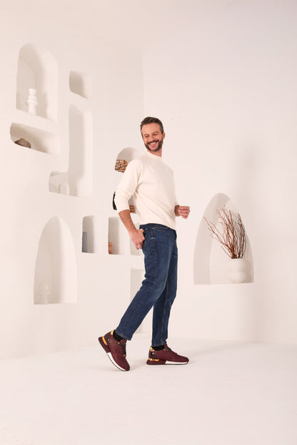 The Majesty Burgundy Leather Men Sneaker
