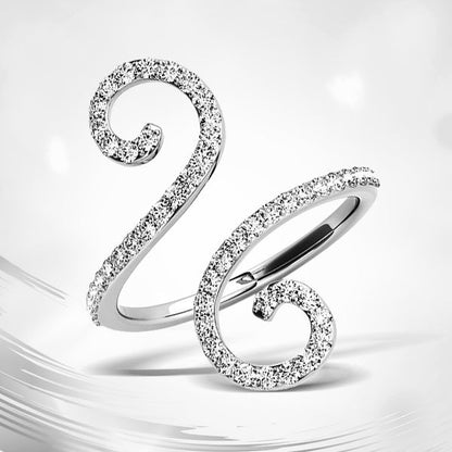Anillo estilo calado abierto con diamantes en oro blanco de 14k (1/2 quilate de peso total)