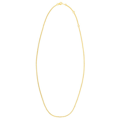 Cadena doble extensible de oro amarillo de 14k (1,40 mm)
