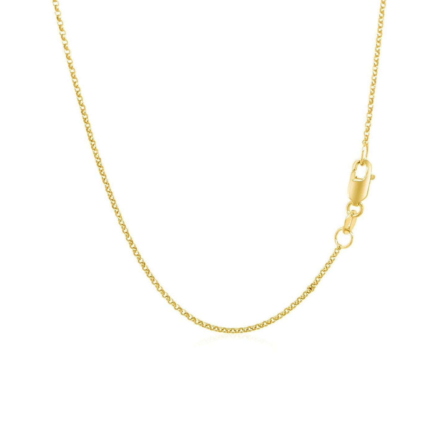 Cadena Rolo de Oro Amarillo de 14k con Corte de Diamante de 1.1mm
