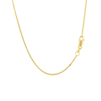 Cadena Rolo de Oro Amarillo de 14k con Corte de Diamante de 1.1mm