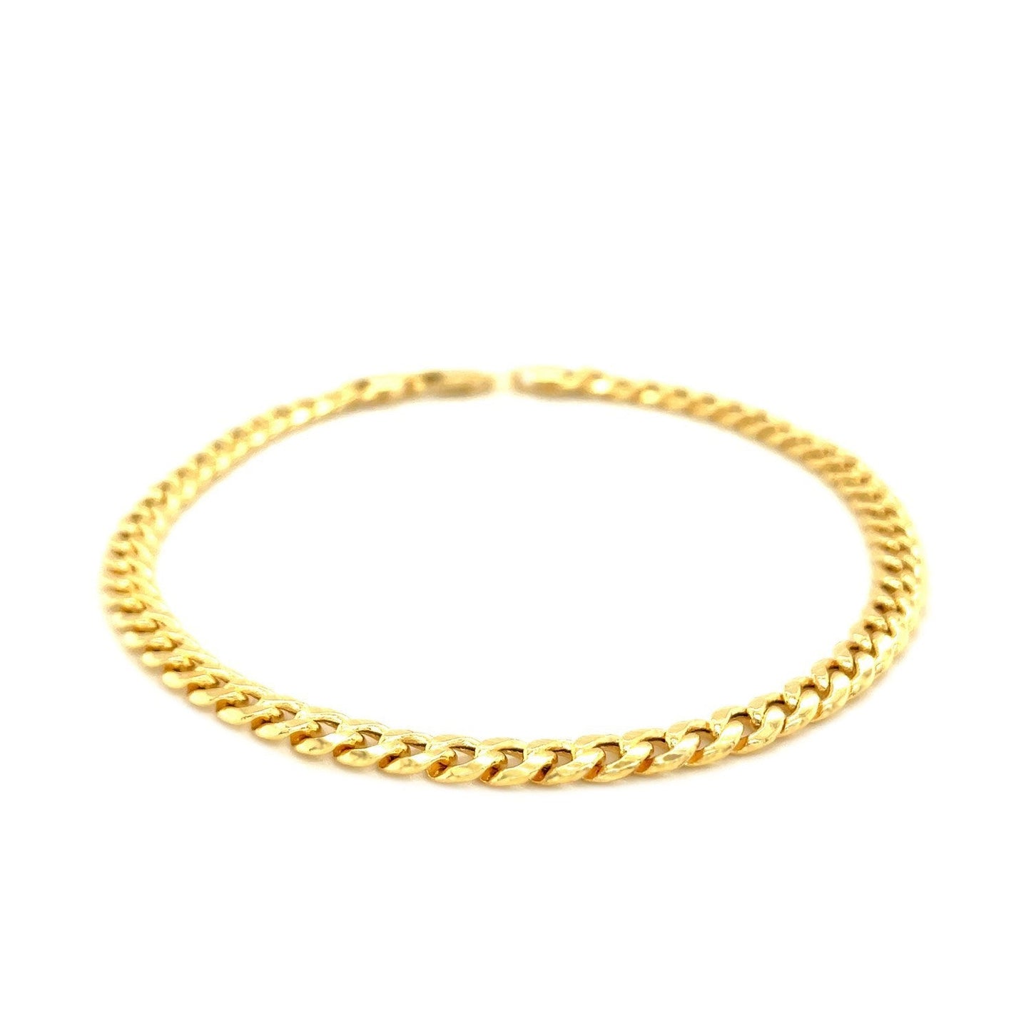 Pulsera Semisólida Miami Cubana de Oro Amarillo de 10k (4.50 mm)