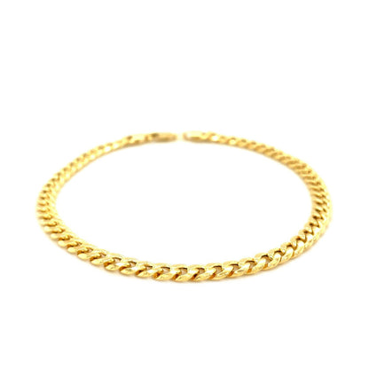 Pulsera Semisólida Miami Cubana de Oro Amarillo de 10k (4.50 mm)