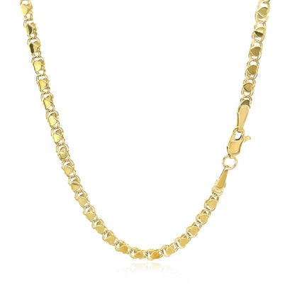 Cadena Corazón de Oro Amarillo de 14k y 2.9mm