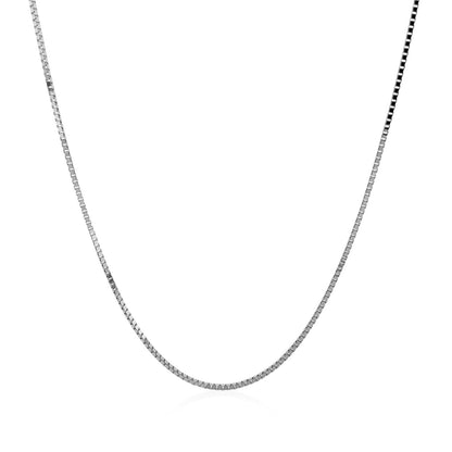 Cadena Clásica de Oro Blanco de 14k, 0.8mm