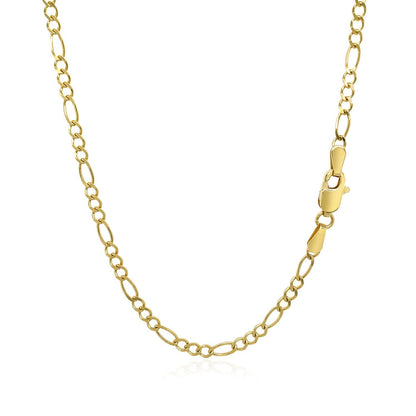Cadena Fígaro de oro amarillo macizo de 10k y 3.0mm