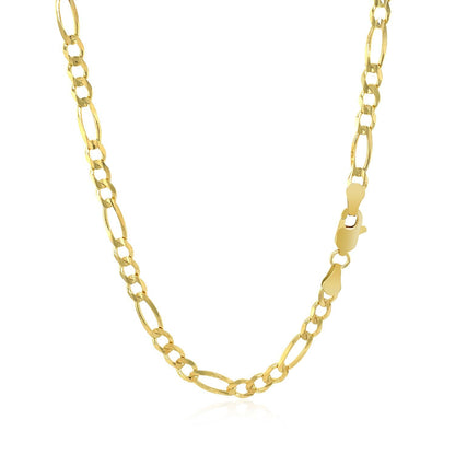 Cadena Eslabón Cubano Sólida de Oro Amarillo de 14k de 3.8mm