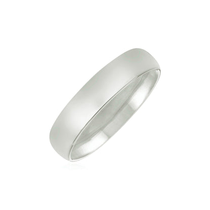 Alianza de boda de oro blanco de 14k de 5 mm de ajuste cómodo