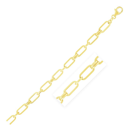Cadena de eslabones Rondel de oro amarillo de 14k de alto pulido tipo clip