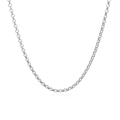 Cadena rolo de oro blanco de 14k de 1,9 mm