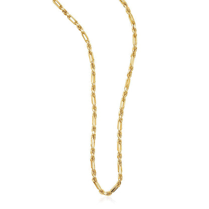 Collar de cadena Figaro de oro amarillo de 14 quilates