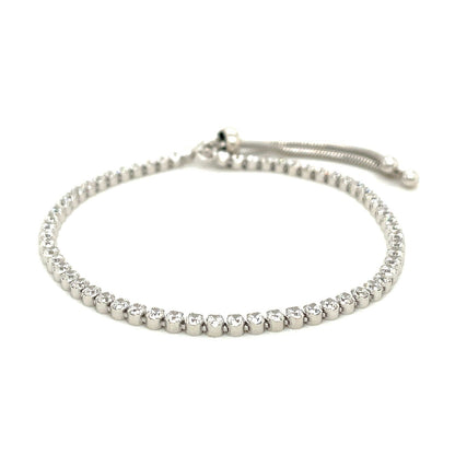 Pulsera ajustable estilo tenis con circonita cúbica en plata de ley