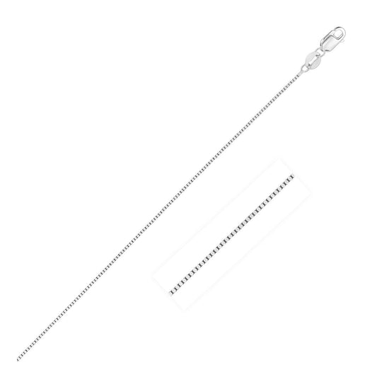 Cadena clásica de oro blanco de 10k (0,45 mm)