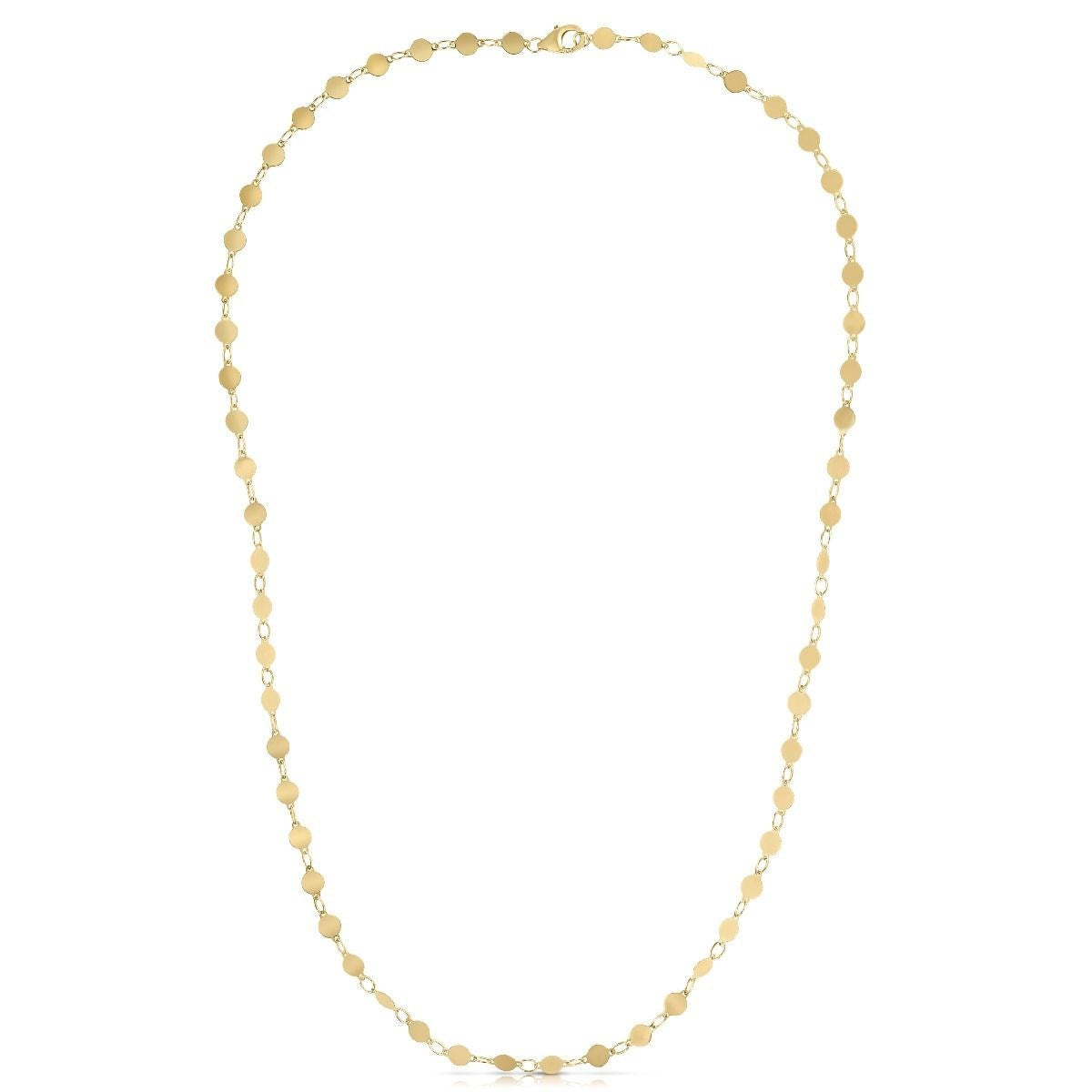 Collar de oro amarillo de 14k con círculos pulidos
