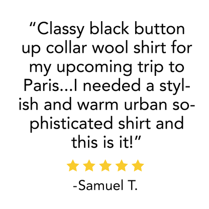 Midweight - Men's Long Sleeve Button Up 100% Merino Wool - My Men's Shop