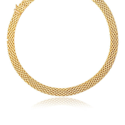 Gargantilla de Oro Amarillo de 14k Flexible Panther de 9.0mm