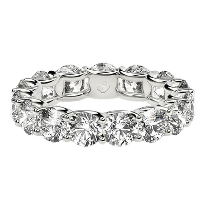 Anillo de eternidad de diamantes cultivados en laboratorio de talla redonda en oro blanco de 14k (5 quilates FG/VS2)