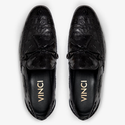 The Istanbul Black Leather Tassel Loafer Men Shoe
