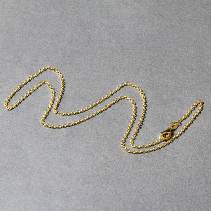 Cadena de eslabones redondos tipo cable de oro amarillo de 14k y 1,5 mm
