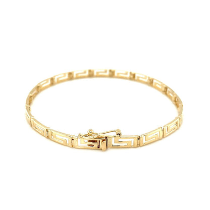 Pulsera de diseño griego en oro amarillo de 14k