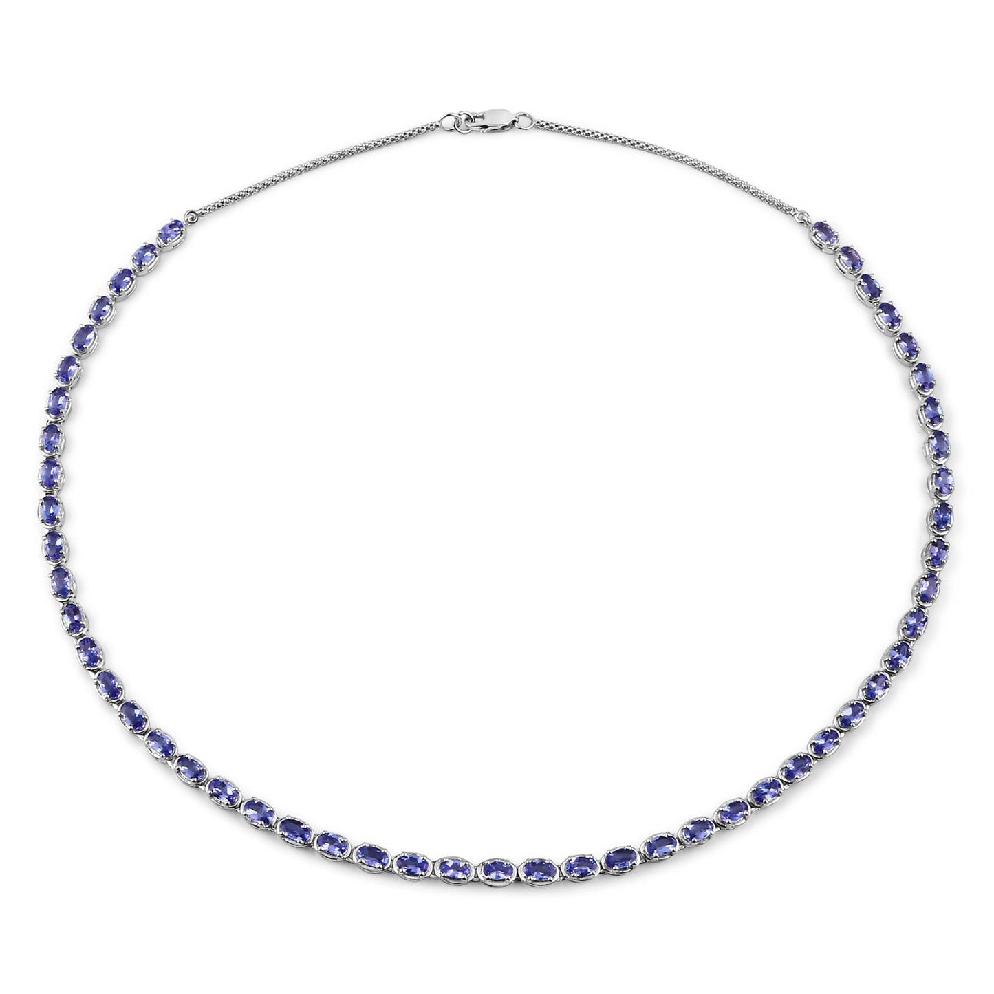 Collar de plata de ley .925 con tanzanita genuina de 10.00 quilates