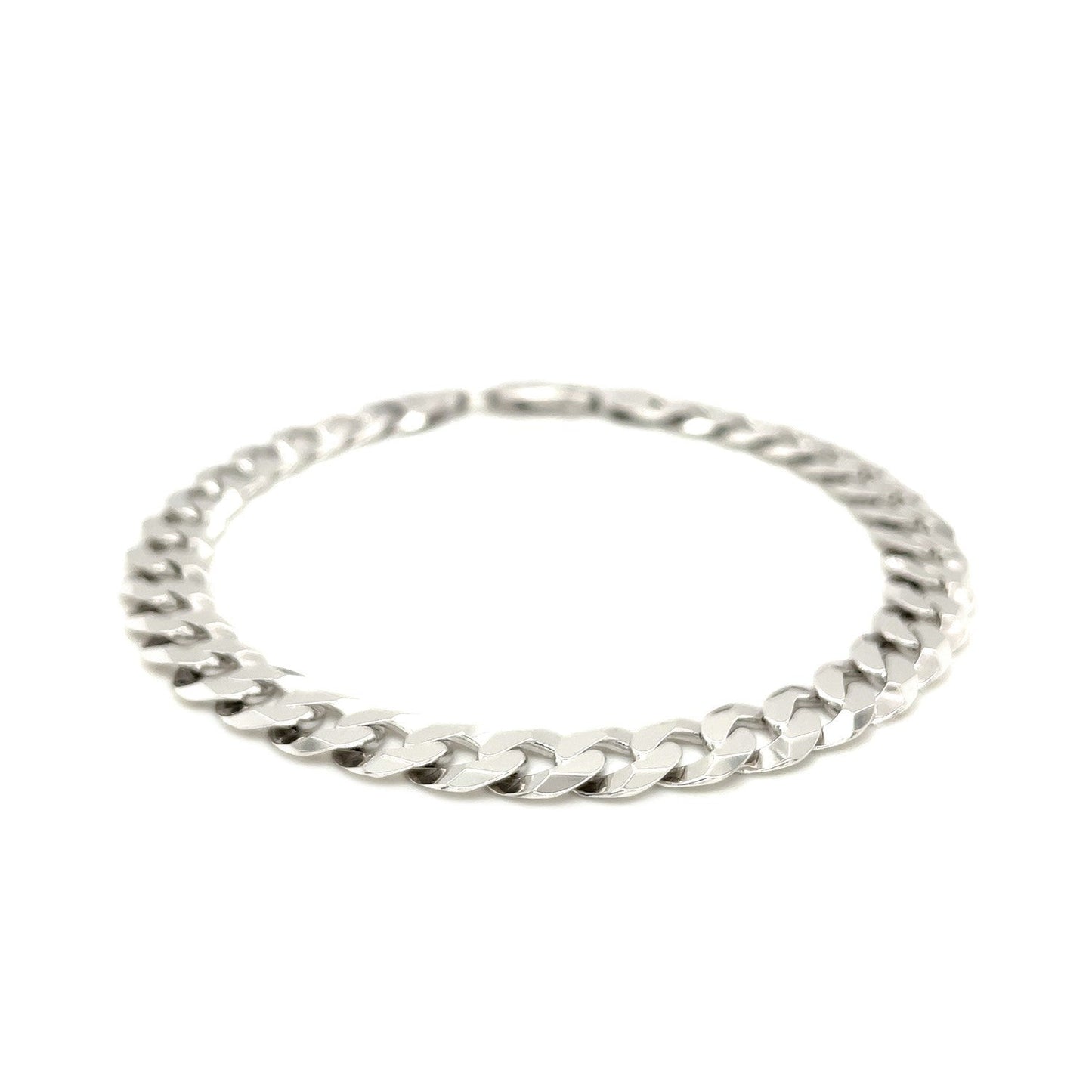 Pulsera estilo barbada de plata de ley rodiada de 7,9 mm