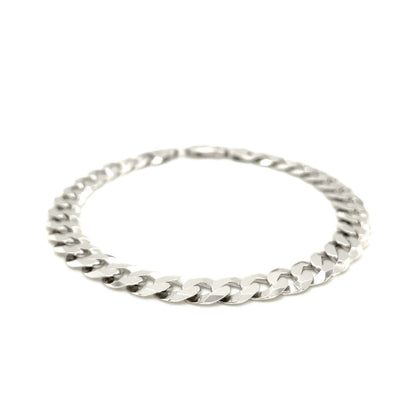 Pulsera estilo barbada de plata de ley rodiada de 7,9 mm