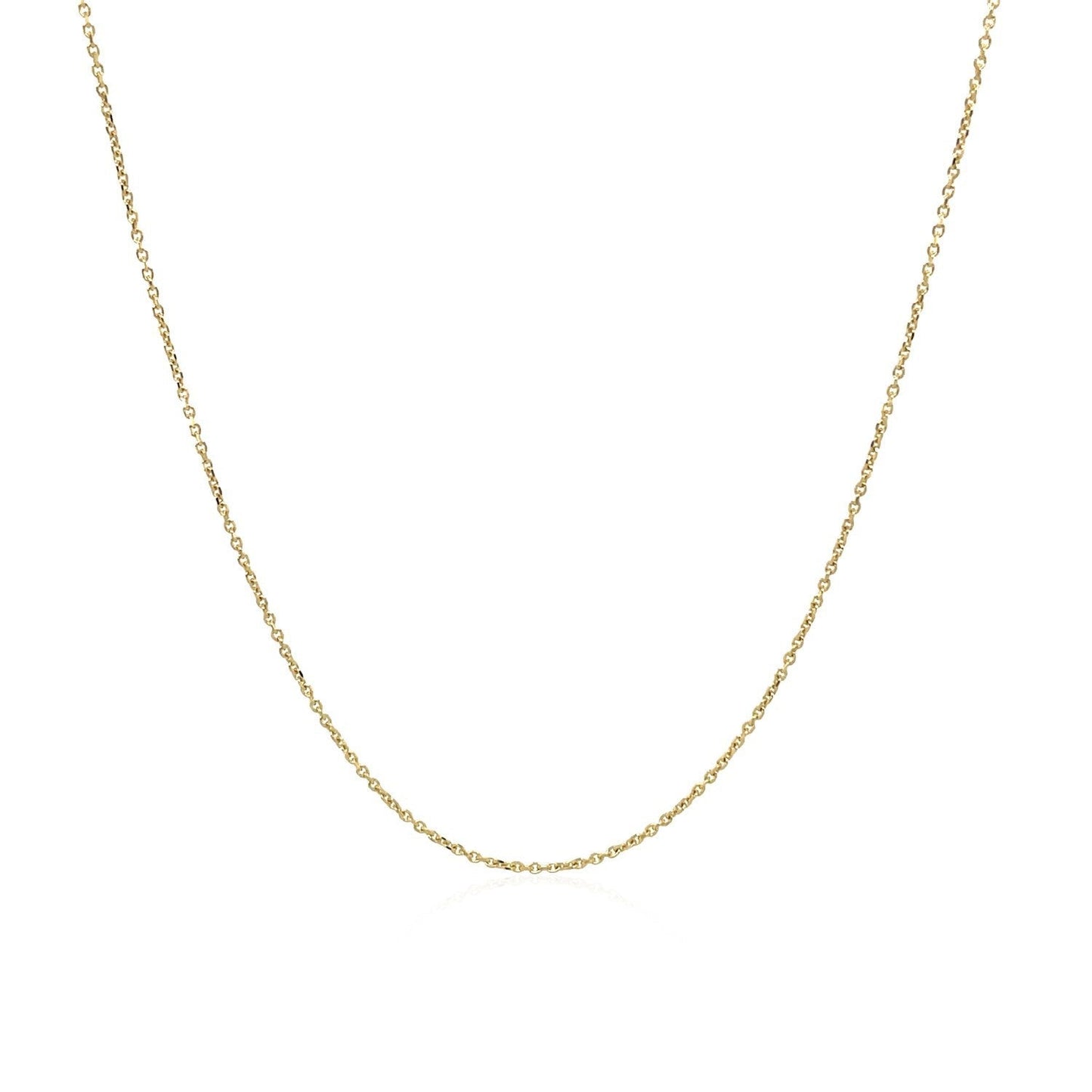 Cadena de eslabones tipo cable de oro amarillo de 10k (0,50 mm)