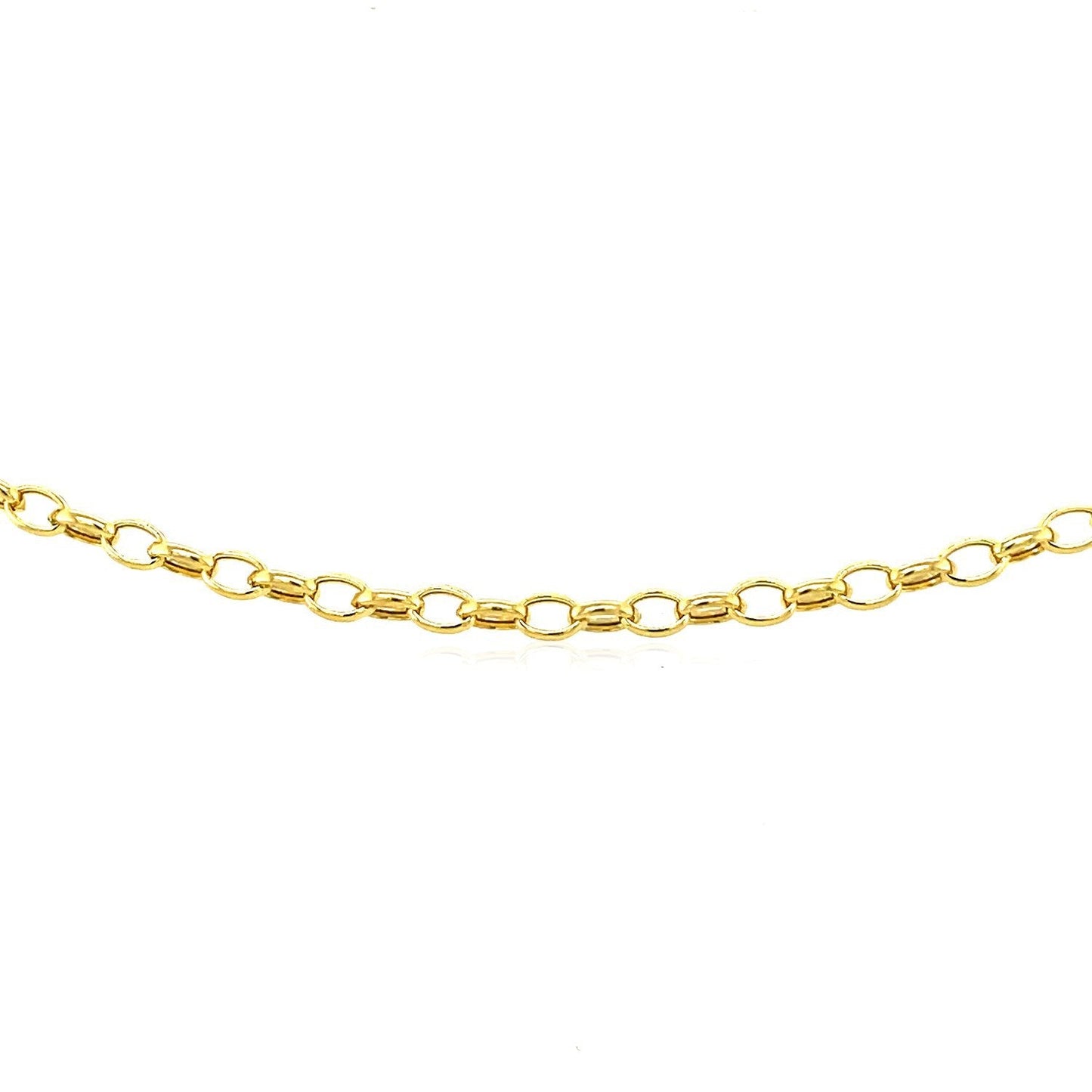 Cadena Rolo Ovalada de Oro Amarillo de 14k y 3.2mm