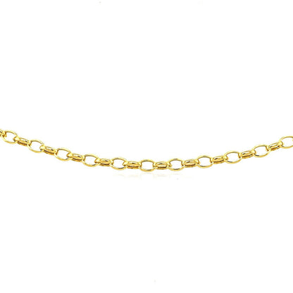 Cadena Rolo Ovalada de Oro Amarillo de 14k y 3.2mm