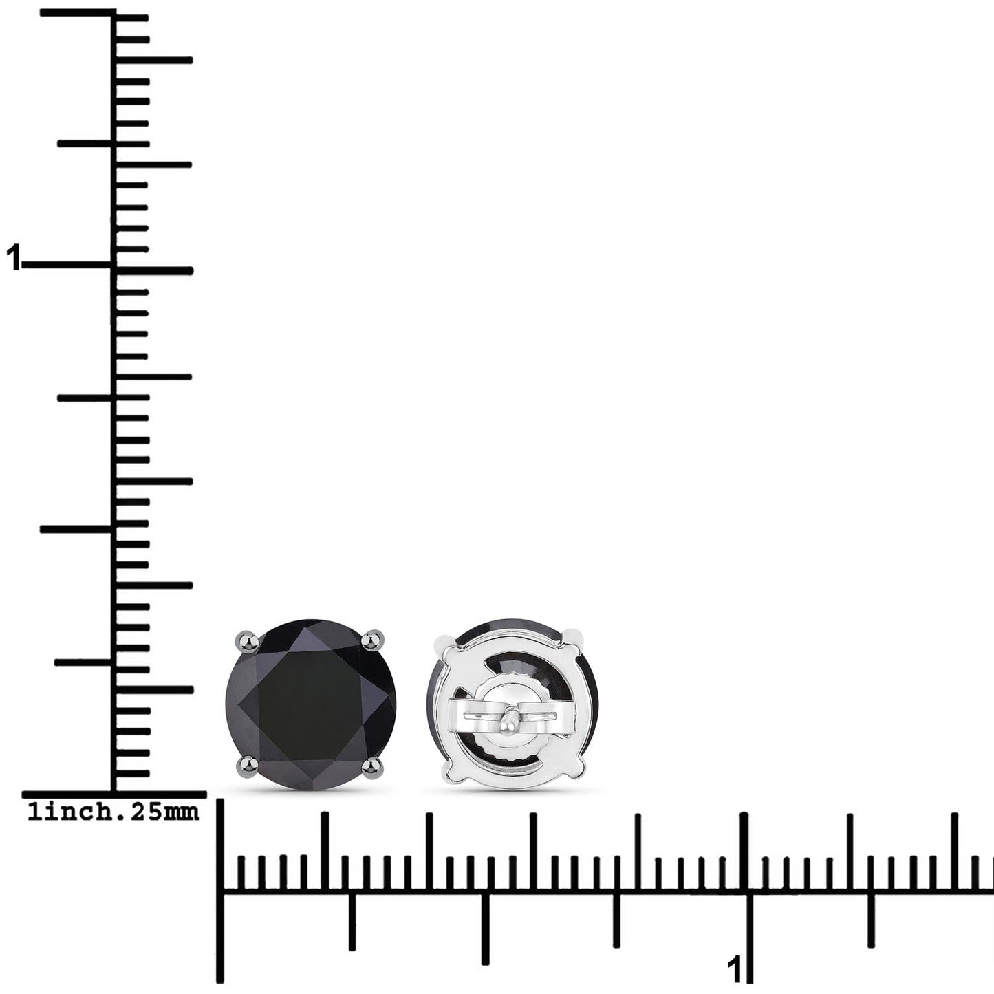 Pendientes de oro blanco de 14 quilates con diamantes negros genuinos de 5,41 quilates