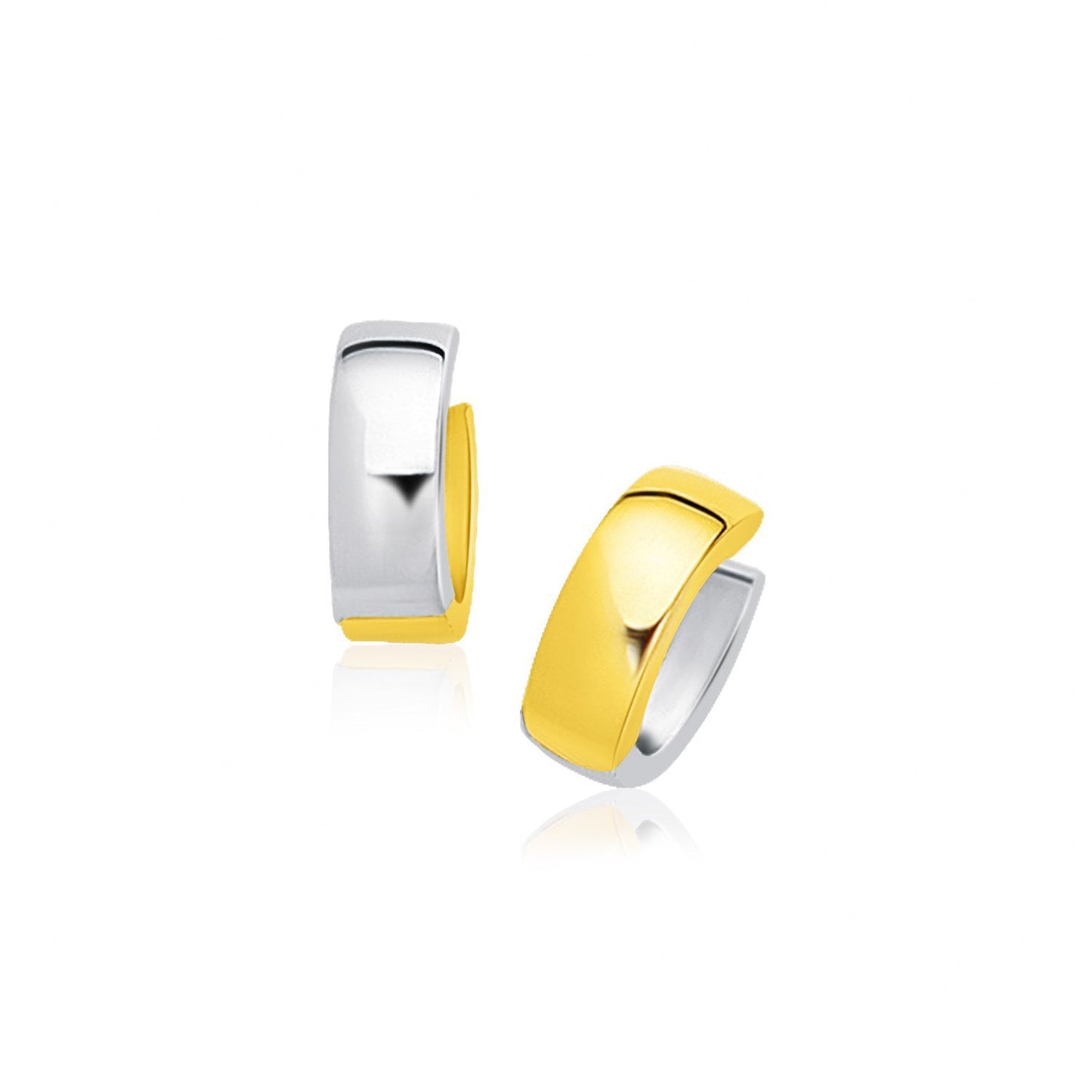 Pendientes de oro bicolor de 14k estilo "Snuggable"