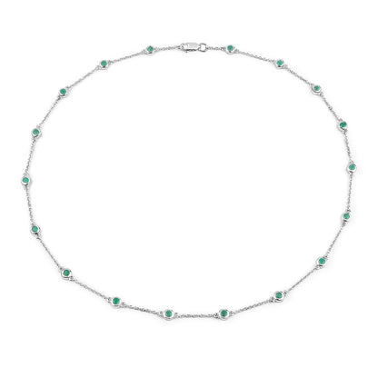 Collar de plata de ley .925 con esmeralda auténtica de 1.80 quilates