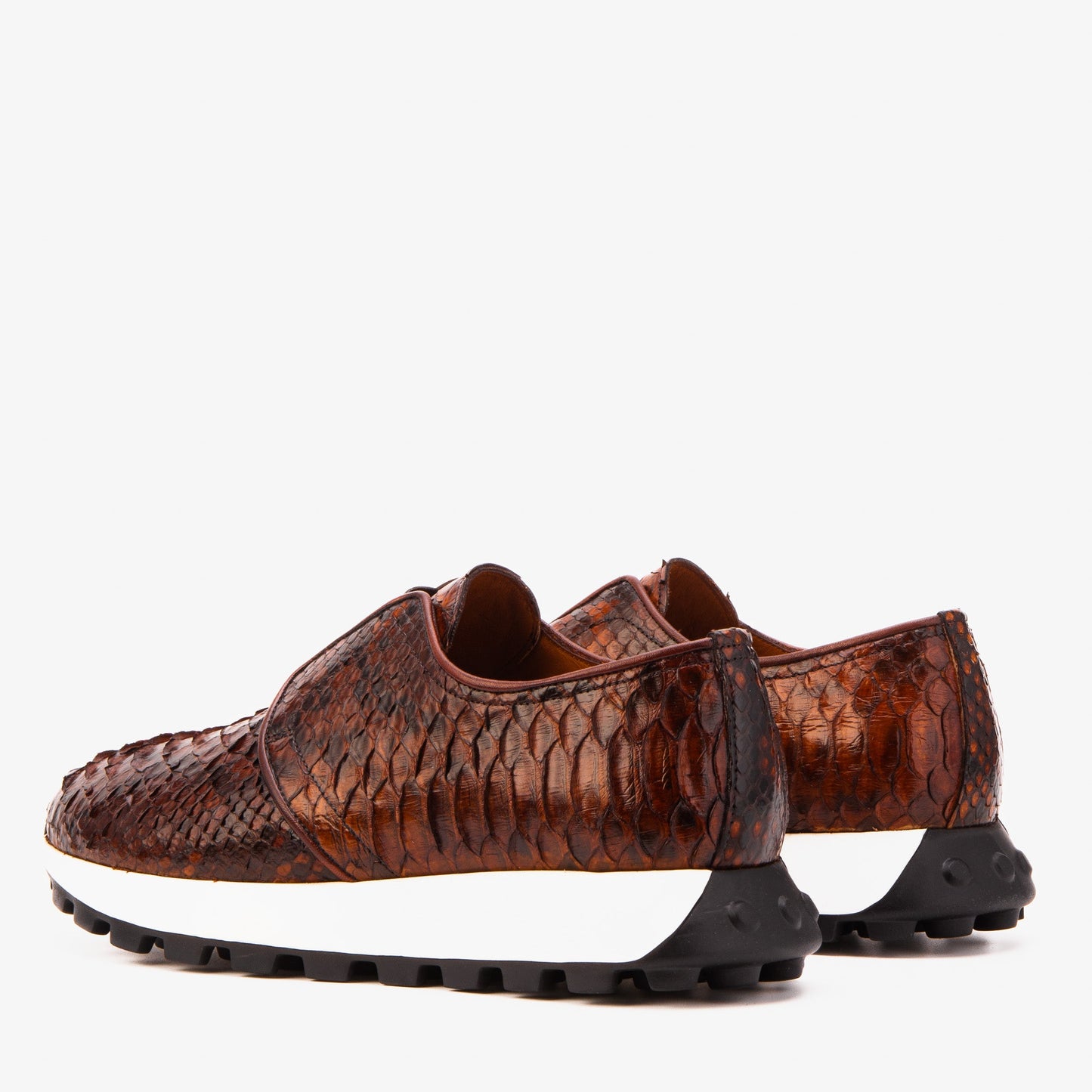 The Obsidian Tan  Python Leather Men Sneaker