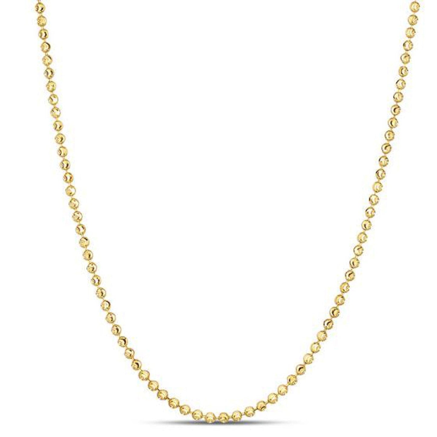Cadena de cuentas Moon Cut en oro amarillo de 14k (2,00 mm)