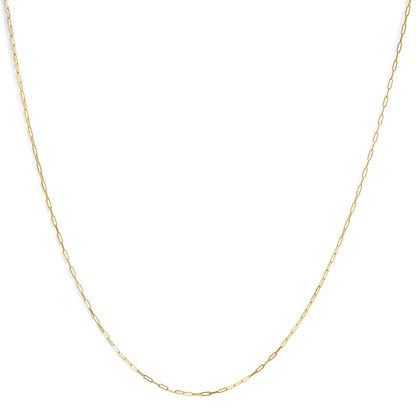 Gargantilla unisex de oro amarillo macizo de 14K, cadena de eslabones tipo clip de 1,5 mm - 18 pulgadas