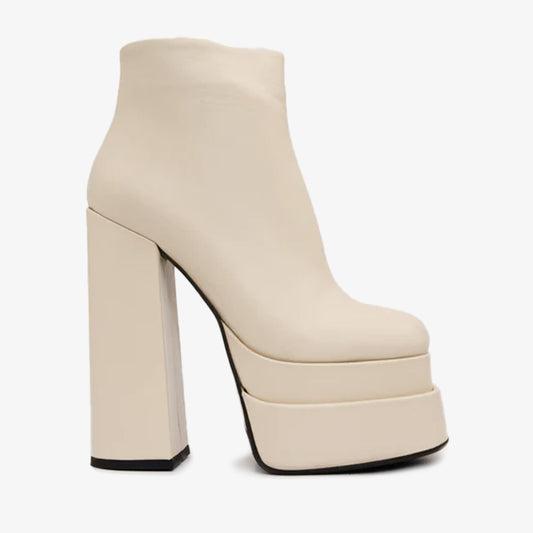 The Latino Cream Leather High Heel Women Boot Final Sale!