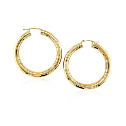 Pendientes de aro pulidos de oro amarillo de 14 quilates (40 mm)