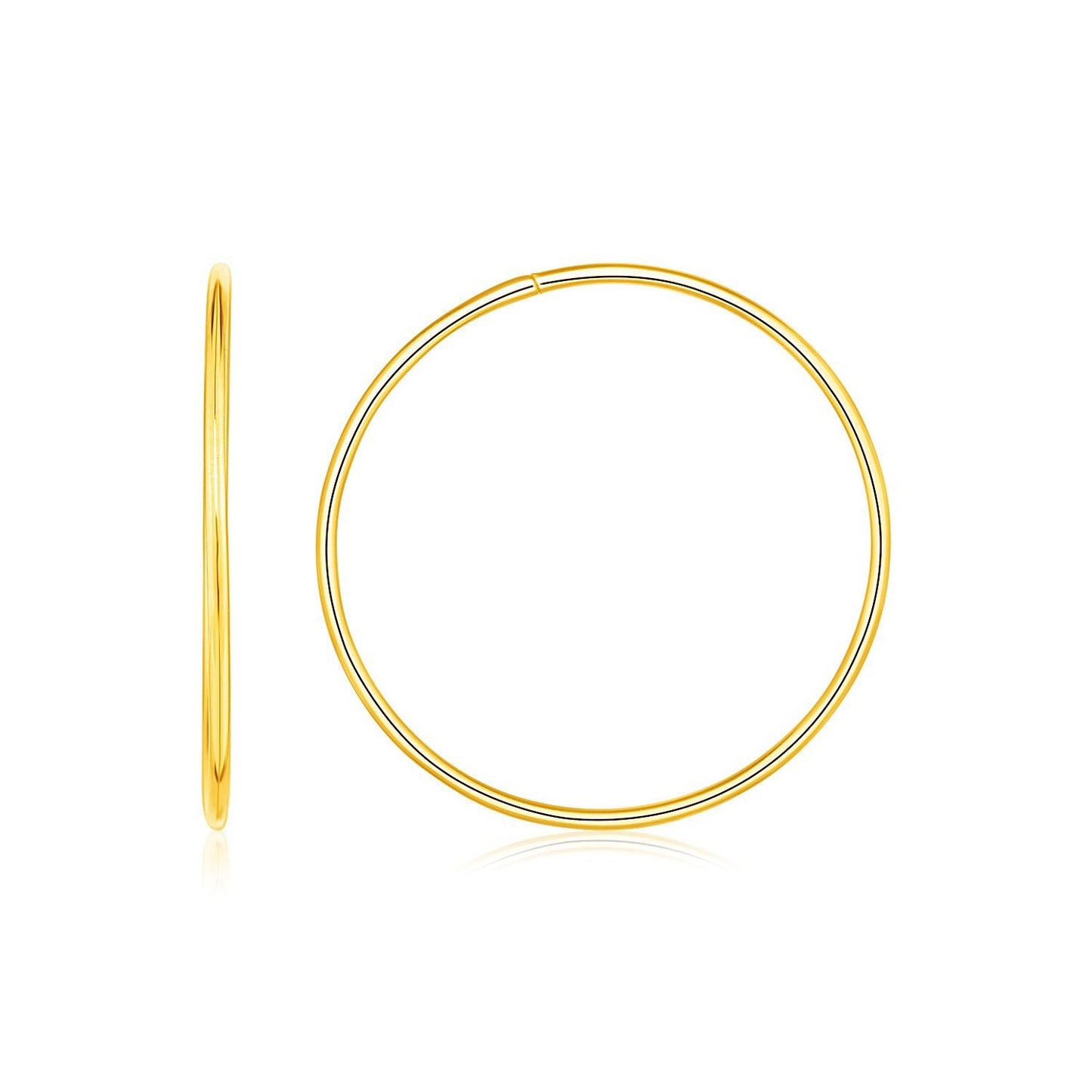 Pendientes de aro sin fin en oro amarillo de 14K