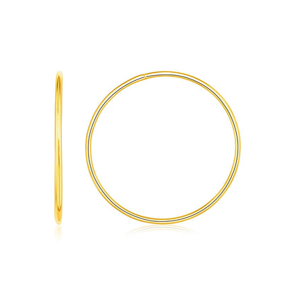 Pendientes de aro sin fin en oro amarillo de 14K