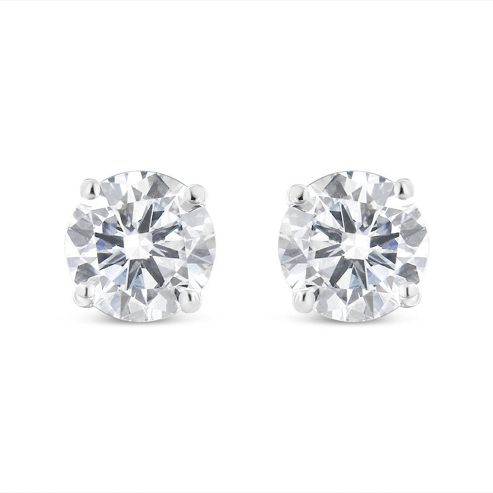 Pendientes de solitario con diamantes en oro blanco de 14k (1.5 quilates en total, color H-I, claridad SI1-SI2)