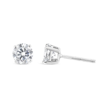 Pendientes de solitario con diamantes en oro blanco de 14k (1.5 quilates en total, color H-I, claridad SI1-SI2)