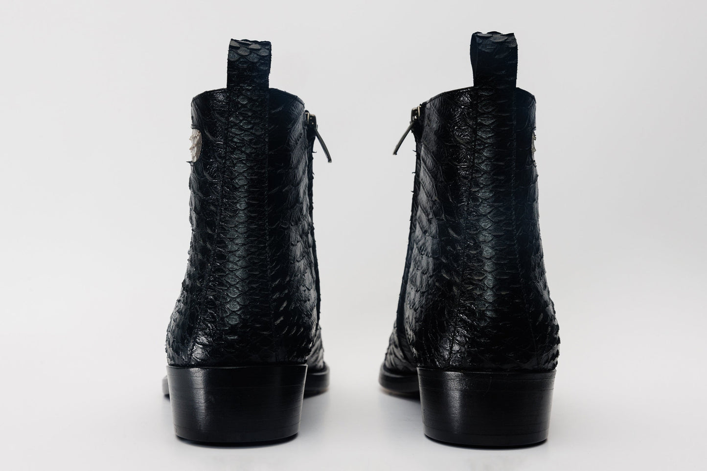 Boss Pythn Snk Black & Natural Zip-Up Leather Men Boot Limited Edition