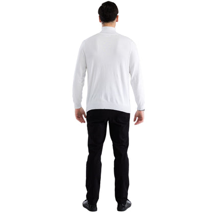 Mens White Pullover Turtleneck Sweater