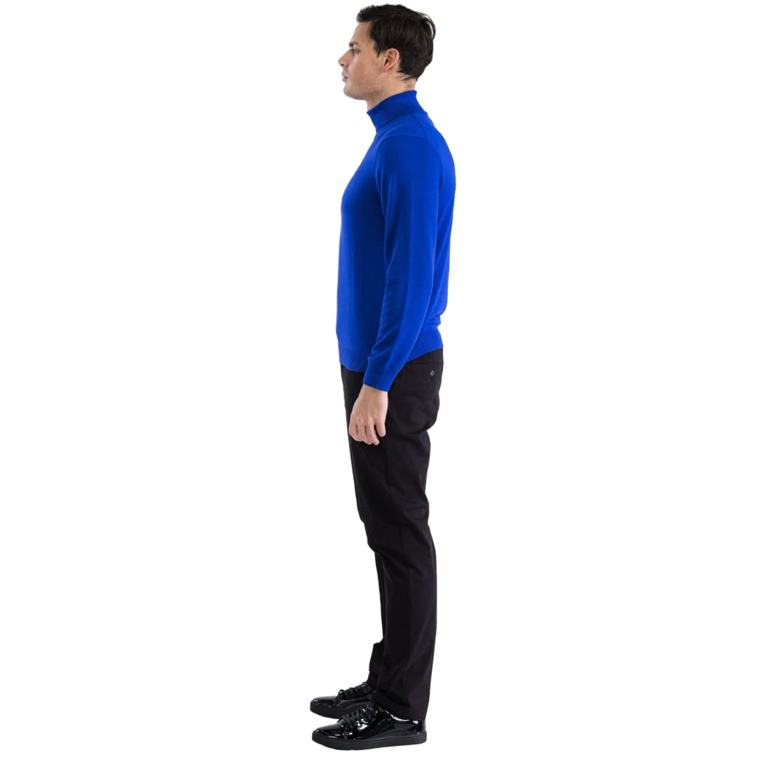 Mens Indigo Pullover Turtleneck Sweater